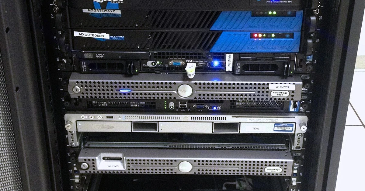 Most every data center has a rack where the random stuff goes. This is ours. These are the SCCM server (and database storage), our three spam firewalls, two or three app-specific systems, one requiring a dongle(!), the Mac servers, and vide