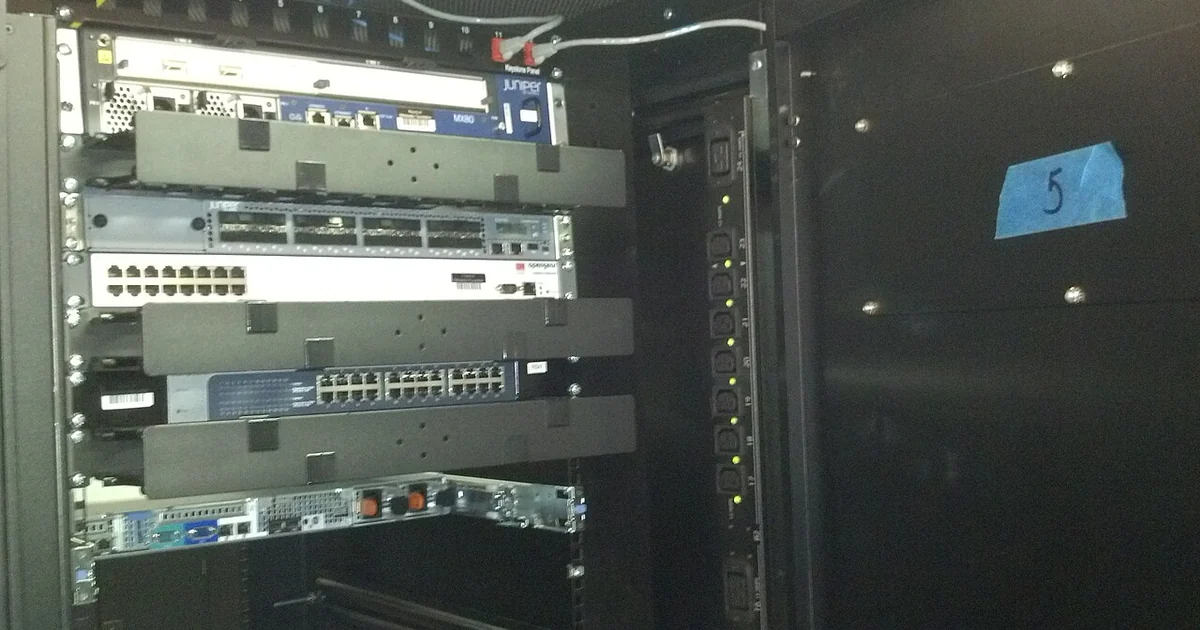 Wikimedia servers for the ULSFO caching data center being racked on June 6th, 2013 in San Francisco.