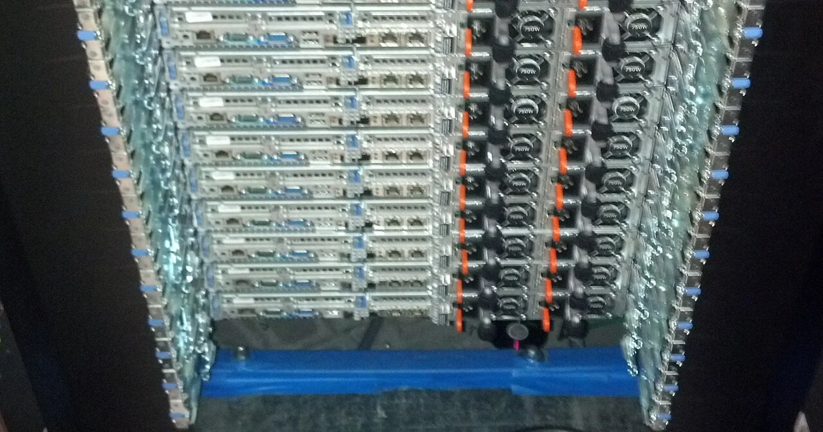 Wikimedia servers for the ULSFO caching data center being racked on June 6th, 2013 in San Francisco.