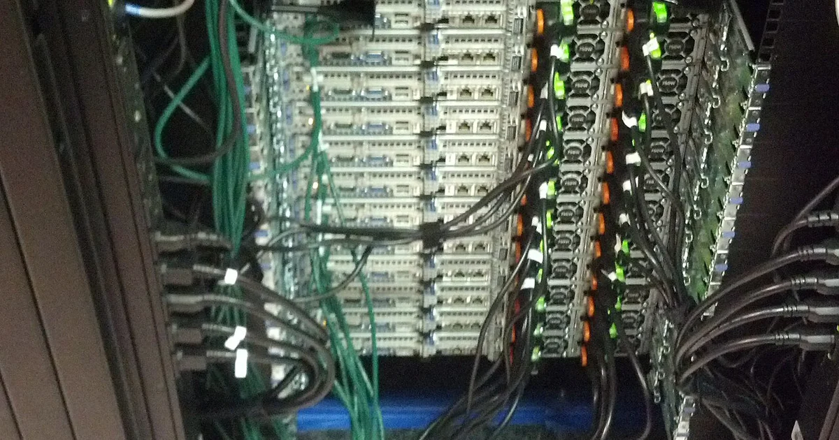 racks in Wikimedia's ULSFO caching center in San Francisco during setup on June 20th 2013